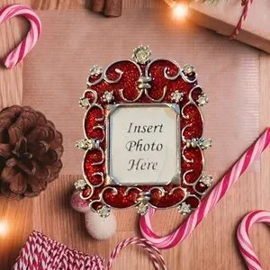 Vintage | Jewelry | Nwt Vintage Red And Silver Ornate Photo 